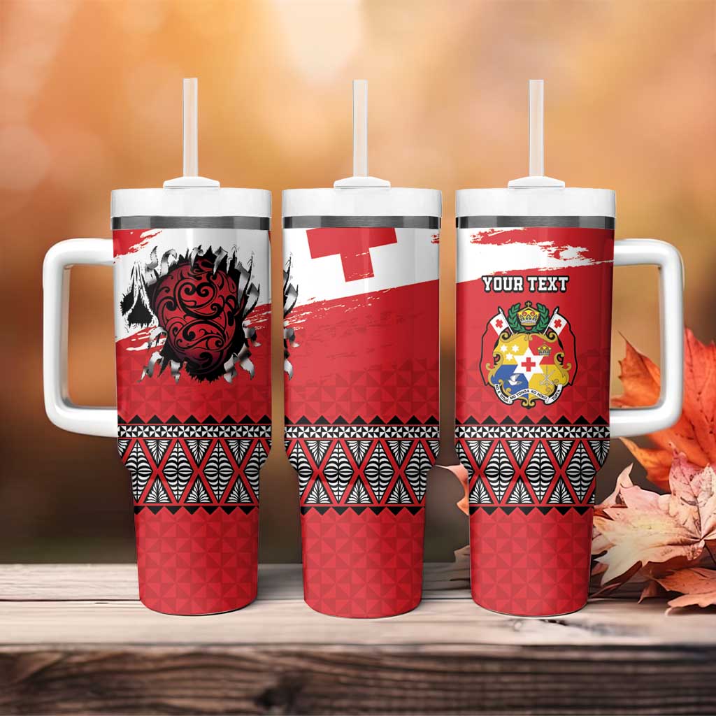 Tonga Heart Tribal Personalised Tumbler With Handle Polynesian Patterns LT9 - Polynesian Pride