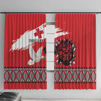 Tonga Heart Tribal Personalised Window Curtain Polynesian Patterns LT9 With Hooks Red - Polynesian Pride