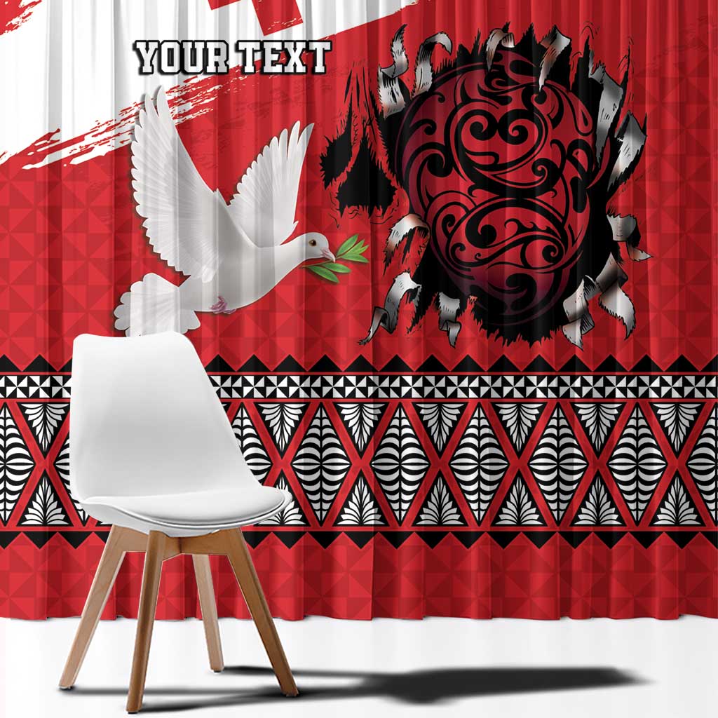 Tonga Heart Tribal Personalised Window Curtain Polynesian Patterns LT9 - Polynesian Pride