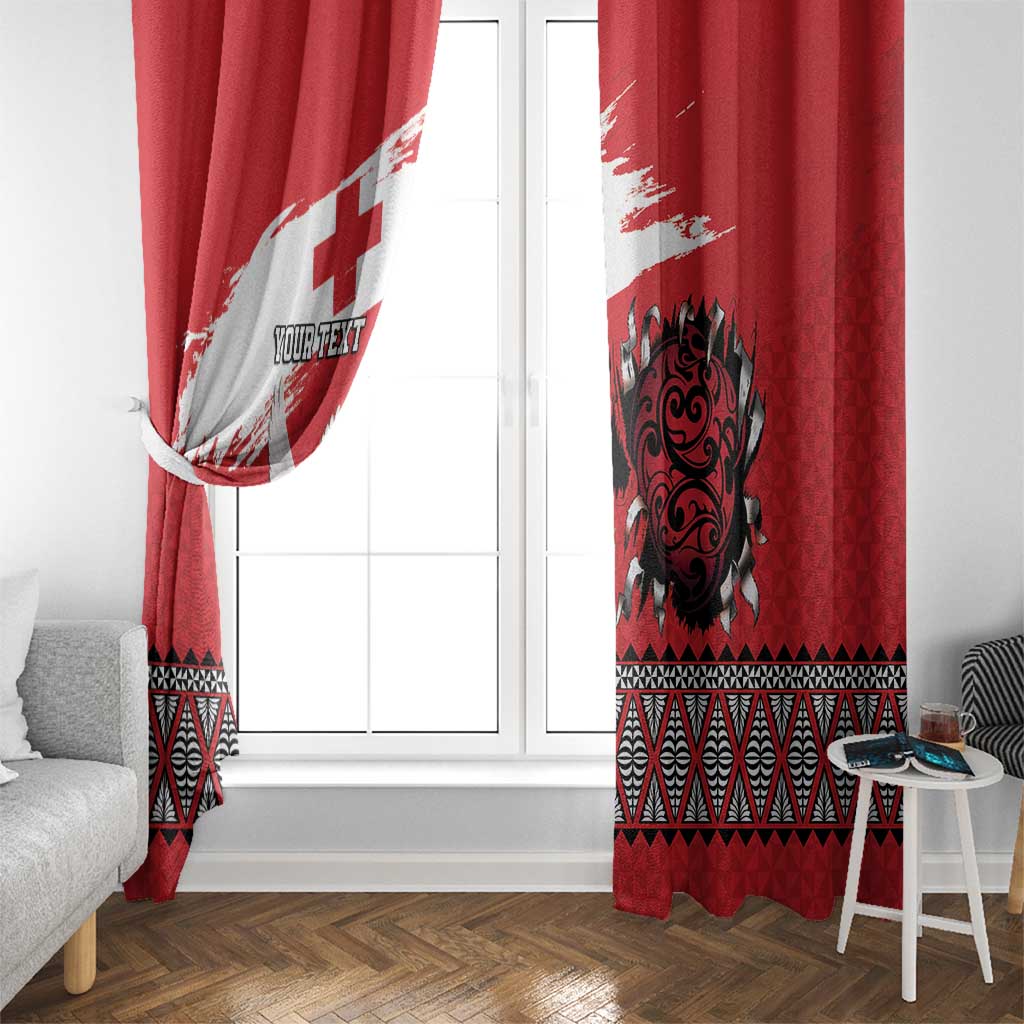 Tonga Heart Tribal Personalised Window Curtain Polynesian Patterns LT9 - Polynesian Pride
