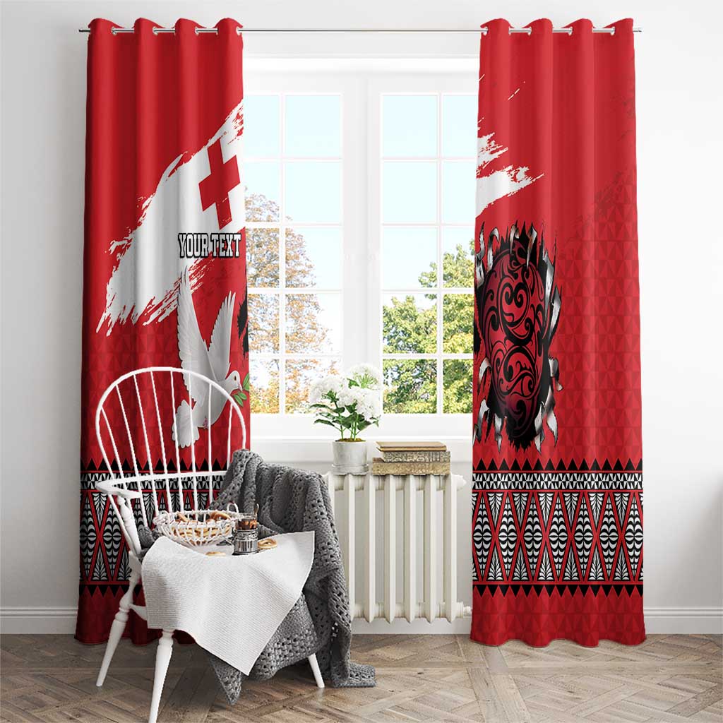 Tonga Heart Tribal Personalised Window Curtain Polynesian Patterns LT9 - Polynesian Pride