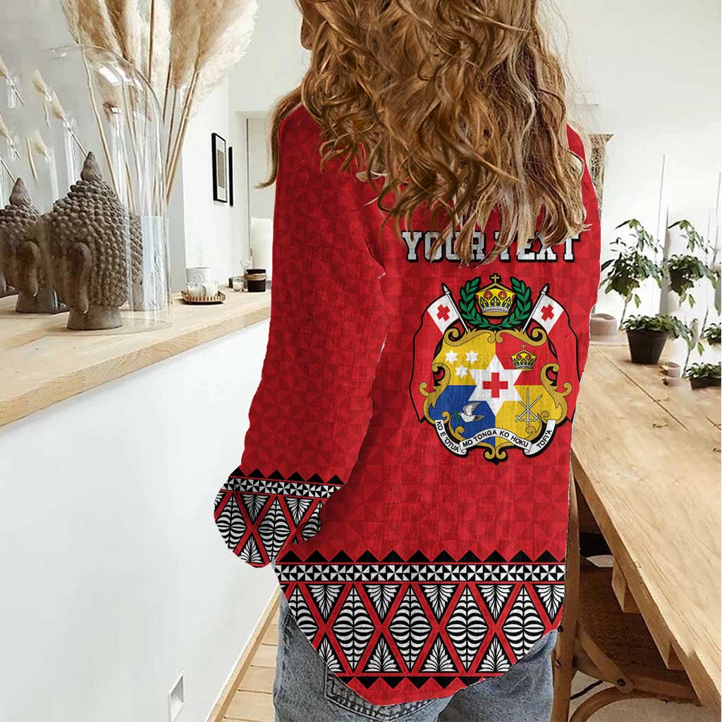 Tonga Heart Tribal Personalised Women Casual Shirt Polynesian Patterns LT9 - Polynesian Pride