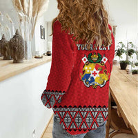 Tonga Heart Tribal Personalised Women Casual Shirt Polynesian Patterns LT9 - Polynesian Pride