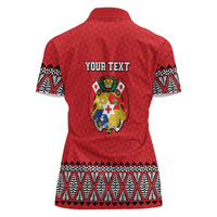 Tonga Heart Tribal Personalised Women Polo Shirt Polynesian Patterns LT9 - Polynesian Pride
