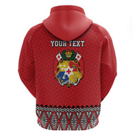 Tonga Heart Tribal Personalised Zip Hoodie Polynesian Patterns