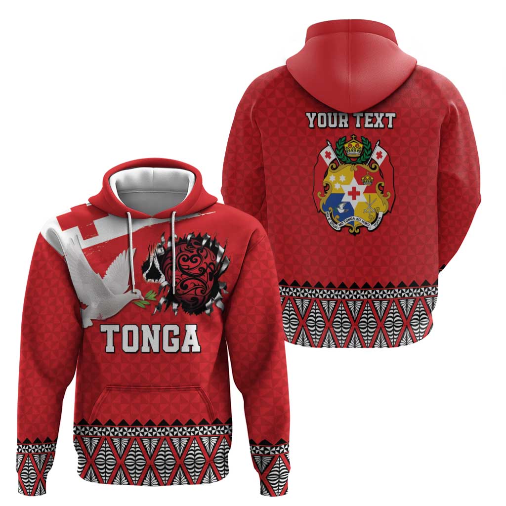 Tonga Heart Tribal Personalised Zip Hoodie Polynesian Patterns