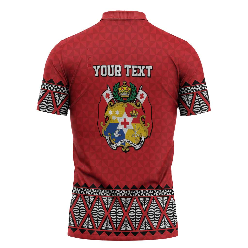 Tonga Heart Tribal Personalised Zipper Polo Shirt Polynesian Patterns LT9 - Polynesian Pride