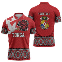 Tonga Heart Tribal Personalised Zipper Polo Shirt Polynesian Patterns LT9 - Polynesian Pride