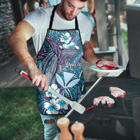 Personalised Hawaii Tribal Humpback Whale Apron Polu Hibiscus Seamless Pattern LT9 - Polynesian Pride
