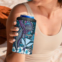 Personalised Hawaii Tribal Humpback Whale 4 in 1 Can Cooler Tumbler Polu Hibiscus Seamless Pattern LT9 - Polynesian Pride