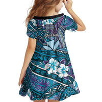 Personalised Hawaii Tribal Humpback Whale Family Matching Mermaid Dress and Hawaiian Shirt Polu Hibiscus Seamless Pattern