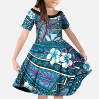 Personalised Hawaii Tribal Humpback Whale Family Matching Summer Maxi Dress and Hawaiian Shirt Polu Hibiscus Seamless Pattern