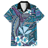 Personalised Hawaii Tribal Humpback Whale Family Matching Summer Maxi Dress and Hawaiian Shirt Polu Hibiscus Seamless Pattern