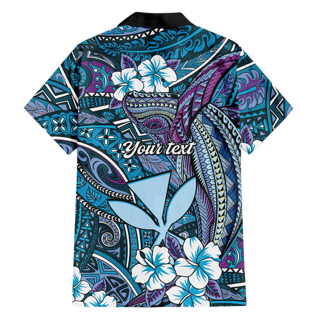 Personalised Hawaii Tribal Humpback Whale Family Matching Summer Maxi Dress and Hawaiian Shirt Polu Hibiscus Seamless Pattern