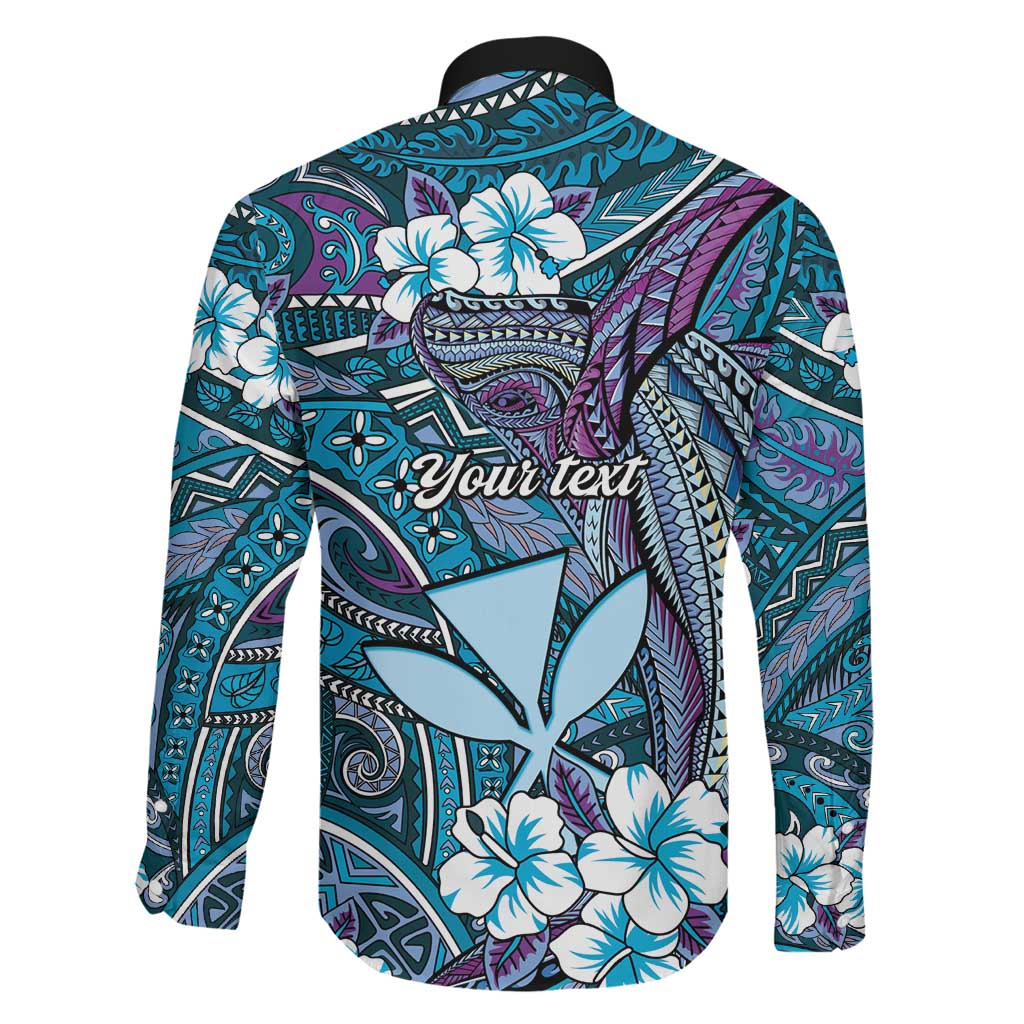 Personalised Hawaii Tribal Humpback Whale Family Matching Tank Maxi Dress and Hawaiian Shirt Polu Hibiscus Seamless Pattern