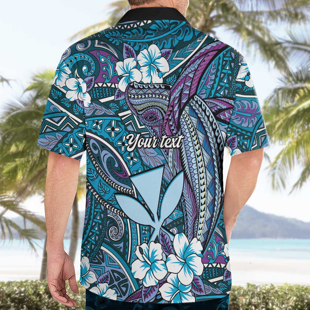 Personalised Hawaii Tribal Humpback Whale Hawaiian Shirt Polu Hibiscus Seamless Pattern LT9 - Polynesian Pride