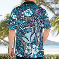 Personalised Hawaii Tribal Humpback Whale Hawaiian Shirt Polu Hibiscus Seamless Pattern LT9 - Polynesian Pride