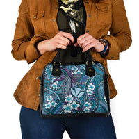 Personalised Hawaii Tribal Humpback Whale Shoulder Handbag Polu Hibiscus Seamless Pattern LT9 - Polynesian Pride