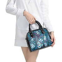 Personalised Hawaii Tribal Humpback Whale Shoulder Handbag Polu Hibiscus Seamless Pattern LT9 - Polynesian Pride