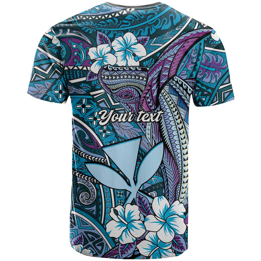 Personalised Hawaii Tribal Humpback Whale T Shirt Polu Hibiscus Seamless Pattern LT9 - Polynesian Pride