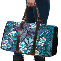 Personalised Hawaii Tribal Humpback Whale Travel Bag Polu Hibiscus Seamless Pattern LT9 - Polynesian Pride