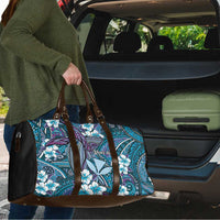 Personalised Hawaii Tribal Humpback Whale Travel Bag Polu Hibiscus Seamless Pattern LT9 - Polynesian Pride