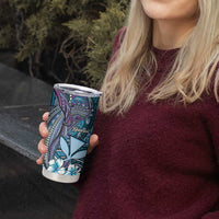 Personalised Hawaii Tribal Humpback Whale Tumbler Cup Polu Hibiscus Seamless Pattern LT9 - Polynesian Pride
