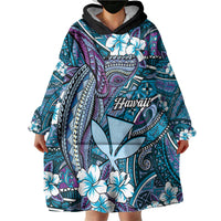 Personalised Hawaii Tribal Humpback Whale Wearable Blanket Hoodie Polu Hibiscus Seamless Pattern LT9 - Polynesian Pride