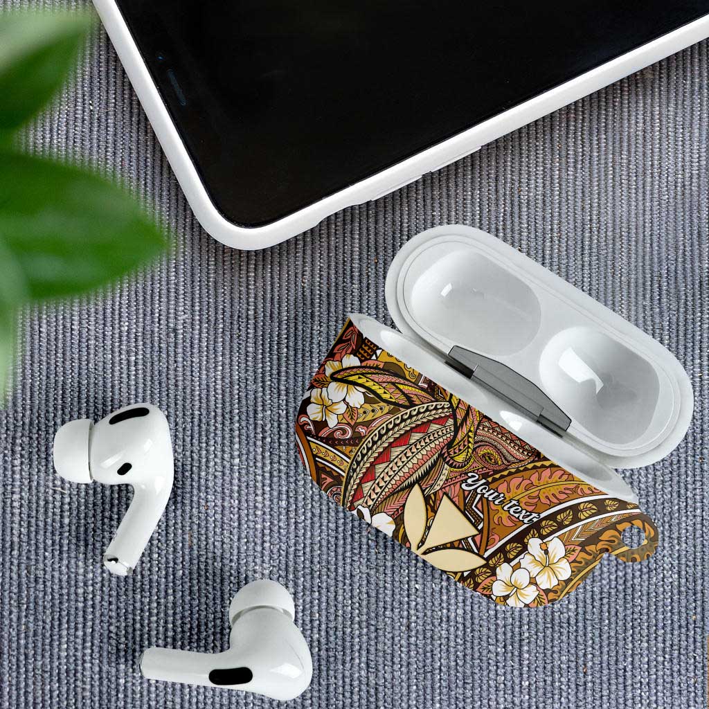 Personalised Hawaii Tribal Humpback Whale AirPods Case Melemele Hibiscus Seamless Pattern LT9 - Polynesian Pride