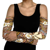 Personalised Hawaii Tribal Humpback Whale Arm Sleeves Melemele Hibiscus Seamless Pattern LT9 - Polynesian Pride
