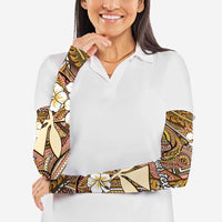 Personalised Hawaii Tribal Humpback Whale Arm Sleeves Melemele Hibiscus Seamless Pattern LT9 - Polynesian Pride