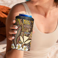 Personalised Hawaii Tribal Humpback Whale 4 in 1 Can Cooler Tumbler Melemele Hibiscus Seamless Pattern LT9 - Polynesian Pride