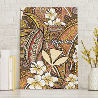 Personalised Hawaii Tribal Humpback Whale Canvas Wall Art Melemele Hibiscus Seamless Pattern LT9 Without Frame Gold - Polynesian Pride