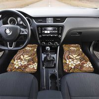 Personalised Hawaii Tribal Humpback Whale Car Mats Melemele Hibiscus Seamless Pattern LT9 Set 2pcs - Front Gold - Polynesian Pride