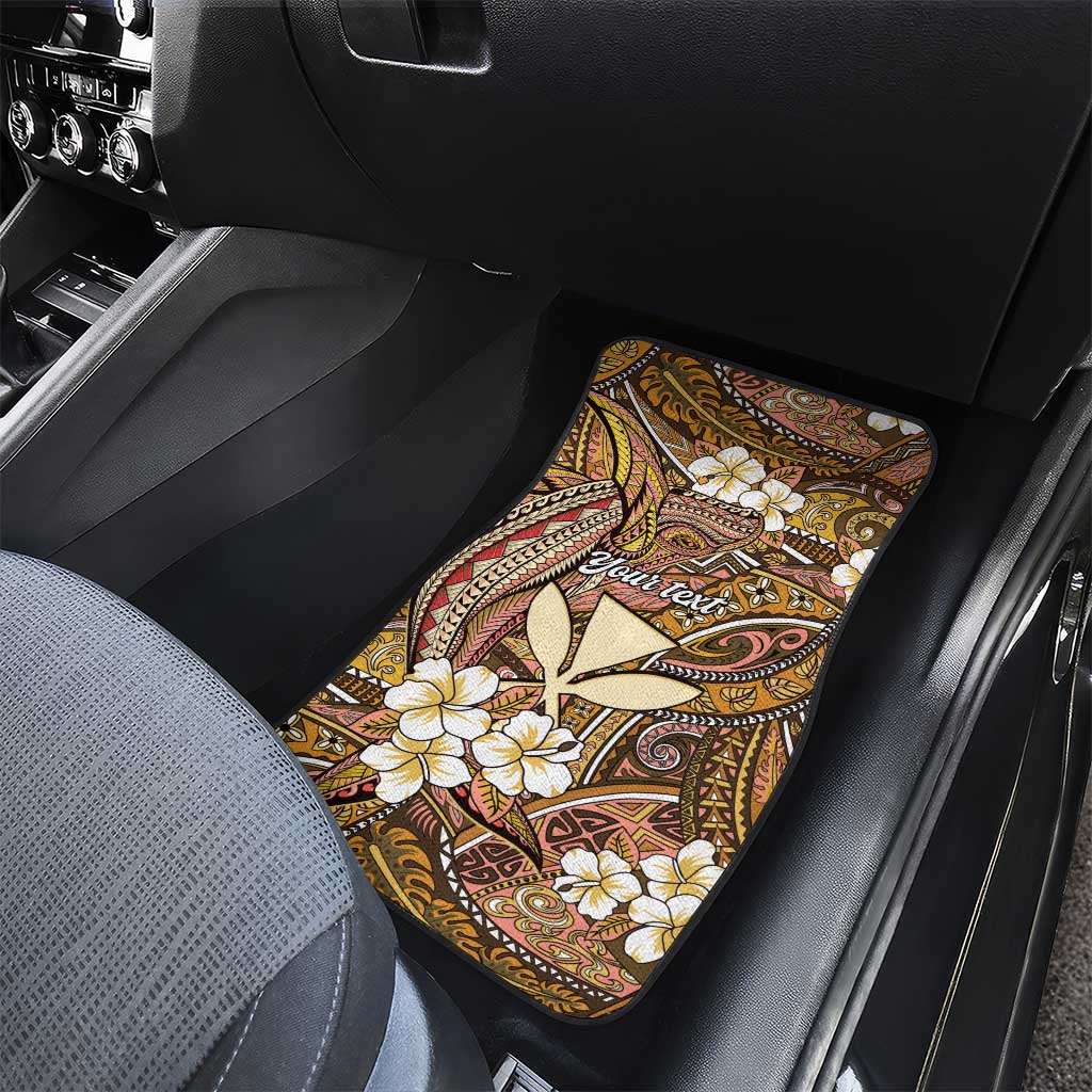 Personalised Hawaii Tribal Humpback Whale Car Mats Melemele Hibiscus Seamless Pattern LT9 - Polynesian Pride