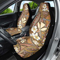 Personalised Hawaii Tribal Humpback Whale Car Seat Cover Melemele Hibiscus Seamless Pattern