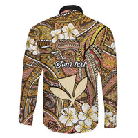 Personalised Hawaii Tribal Humpback Whale Family Matching Long Sleeve Bodycon Dress and Hawaiian Shirt Melemele Hibiscus Seamless Pattern