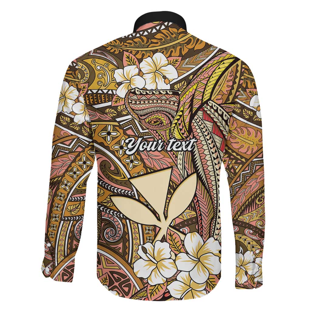 Personalised Hawaii Tribal Humpback Whale Family Matching Off Shoulder Short Dress and Hawaiian Shirt Melemele Hibiscus Seamless Pattern
