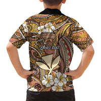 Personalised Hawaii Tribal Humpback Whale Family Matching Summer Maxi Dress and Hawaiian Shirt Melemele Hibiscus Seamless Pattern