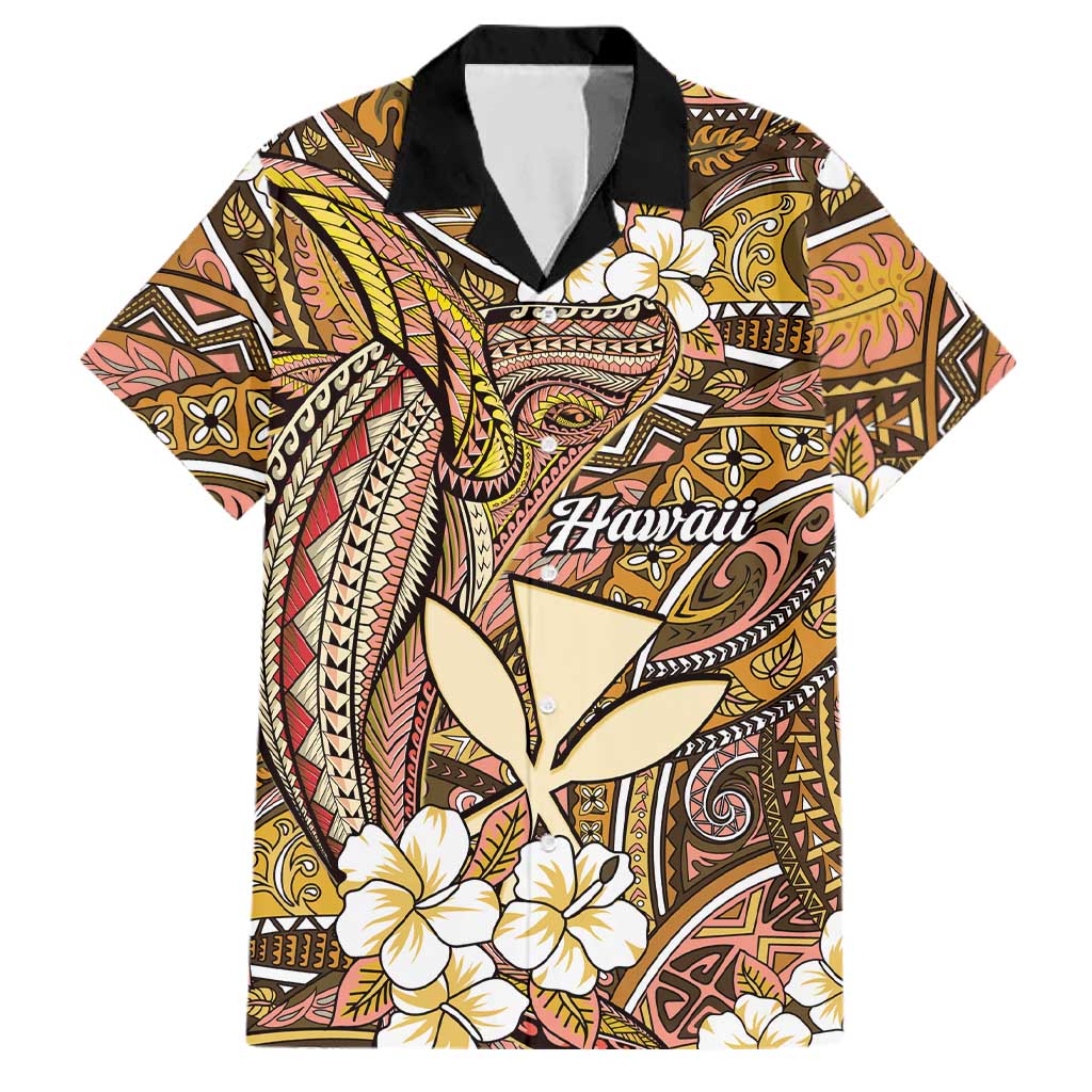 Personalised Hawaii Tribal Humpback Whale Family Matching Tank Maxi Dress and Hawaiian Shirt Melemele Hibiscus Seamless Pattern