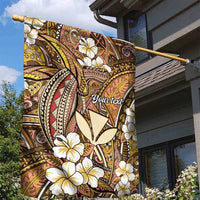 Personalised Hawaii Tribal Humpback Whale Garden Flag Melemele Hibiscus Seamless Pattern LT9 - Polynesian Pride