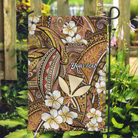 Personalised Hawaii Tribal Humpback Whale Garden Flag Melemele Hibiscus Seamless Pattern LT9 Garden Flag Gold - Polynesian Pride