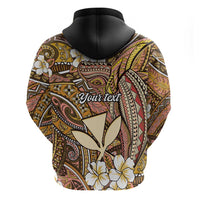 Personalised Hawaii Tribal Humpback Whale Hoodie Melemele Hibiscus Seamless Pattern LT9 - Polynesian Pride