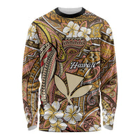 Personalised Hawaii Tribal Humpback Whale Long Sleeve Shirt Melemele Hibiscus Seamless Pattern LT9 Unisex Gold - Polynesian Pride