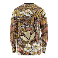 Personalised Hawaii Tribal Humpback Whale Long Sleeve Shirt Melemele Hibiscus Seamless Pattern LT9 - Polynesian Pride