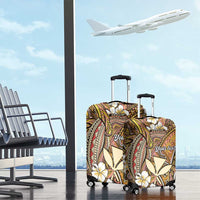Personalised Hawaii Tribal Humpback Whale Luggage Cover Melemele Hibiscus Seamless Pattern LT9 - Polynesian Pride