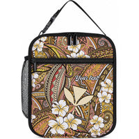 Personalised Hawaii Tribal Humpback Whale Lunch Bag Melemele Hibiscus Seamless Pattern LT9 10.2 × 8.3 × 4.3 inch Blue - Polynesian Pride