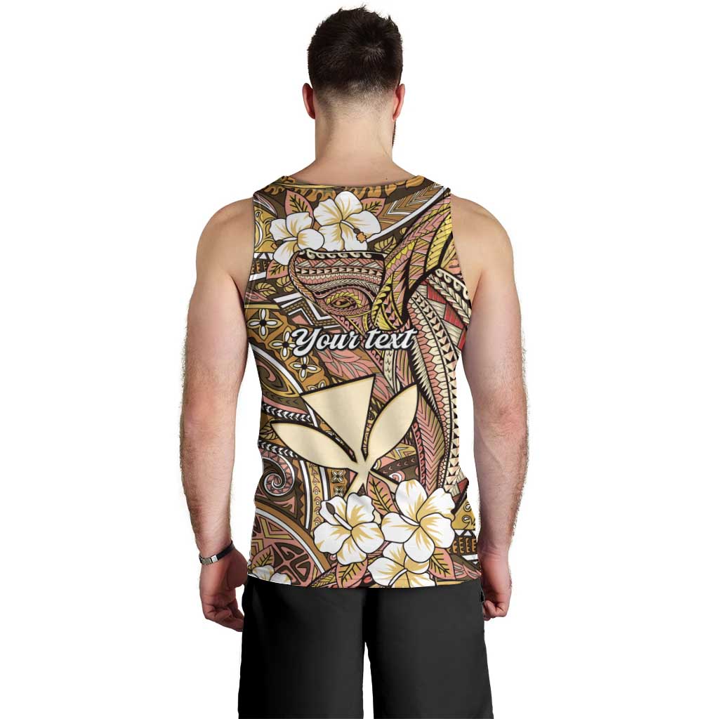 Personalised Hawaii Tribal Humpback Whale Men Tank Top Melemele Hibiscus Seamless Pattern LT9 - Polynesian Pride