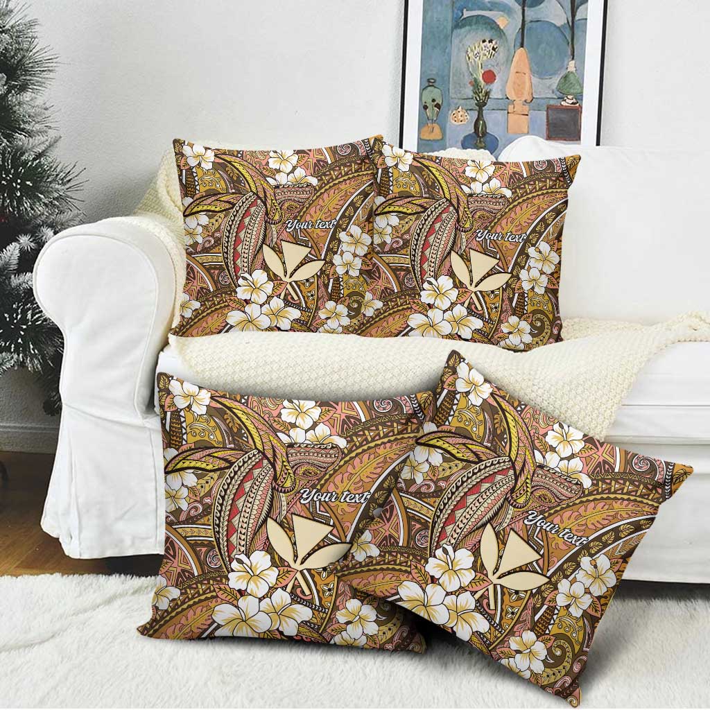 Personalised Hawaii Tribal Humpback Whale Pillow Cover Melemele Hibiscus Seamless Pattern LT9 - Polynesian Pride