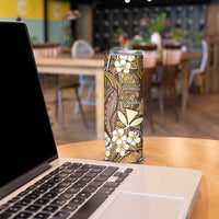 Personalised Hawaii Tribal Humpback Whale Skinny Tumbler Melemele Hibiscus Seamless Pattern LT9 - Polynesian Pride